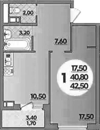 Продается 1-комн. квартира, 40.8 м²