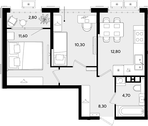 Продается 2-комн. квартира, 47.7 м²
