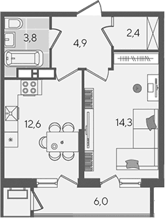 Продается 1-комн. квартира, 38 м²