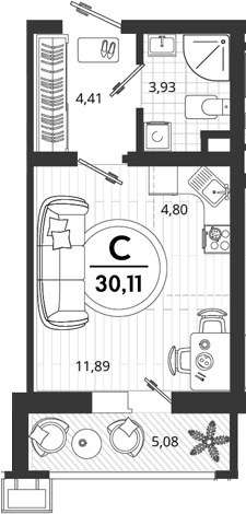 Продается 1-комн. квартира, 25.03 м²