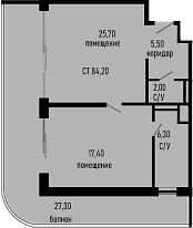 Продается 1-комн. квартира, 56.9 м²