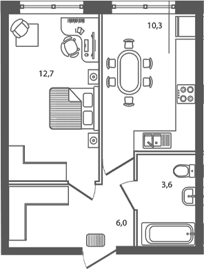 Продается 1-комн. квартира, 32.6 м²