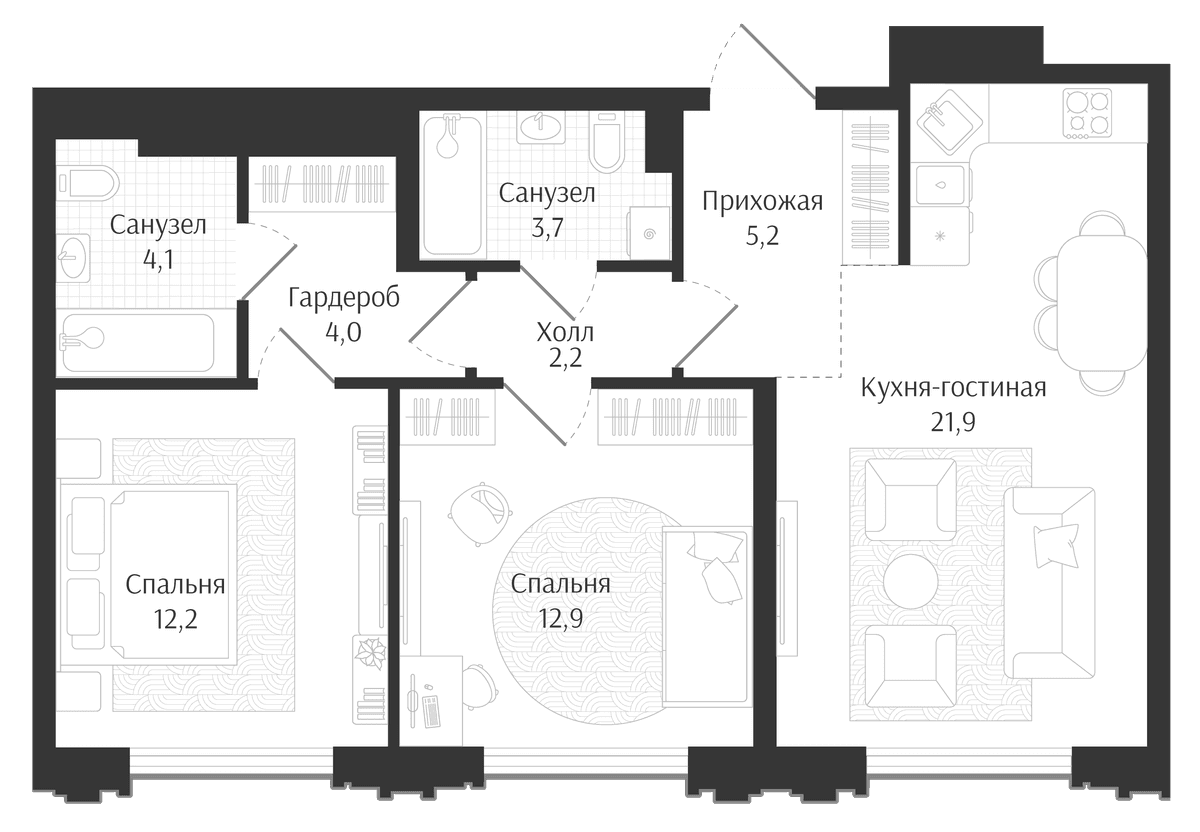 Продается 3-комн. квартира, 66.2 м²