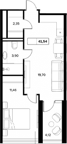Продается 1-комн. квартира, 37.42 м²