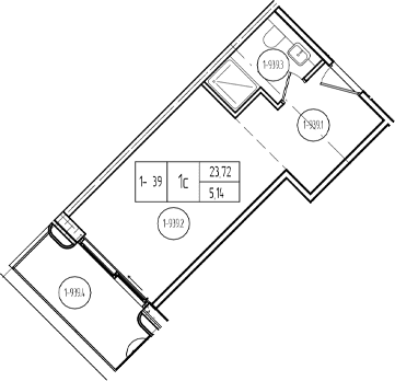 Продается 1-комн. квартира, 23.72 м²