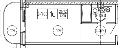 Продается 1-комн. квартира, 26.72 м²