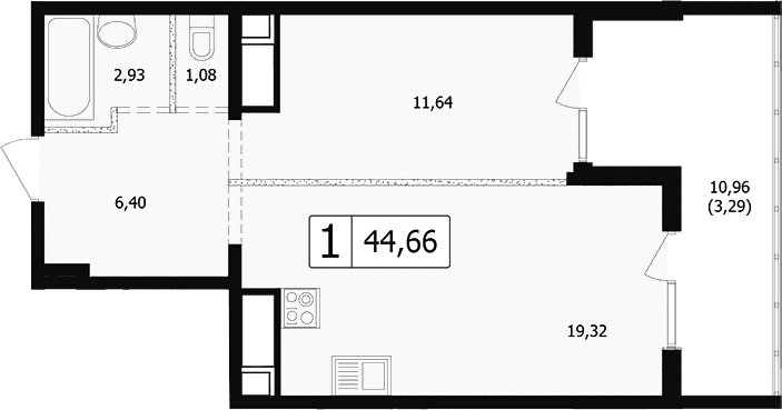 Продается 2-комн. квартира, 38.01 м²