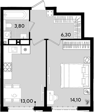 Продается 1-комн. квартира, 37.2 м²