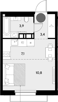 Продается 1-комн. квартира, 25.2 м²