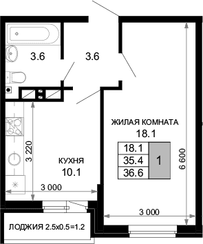 Продается 1-комн. квартира, 35.4 м²