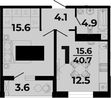 Продается 1-комн. квартира, 37.1 м²