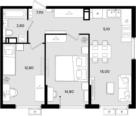 Продается 3-комн. квартира, 59.4 м²