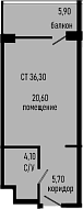 Продается 1-комн. квартира, 30.4 м²