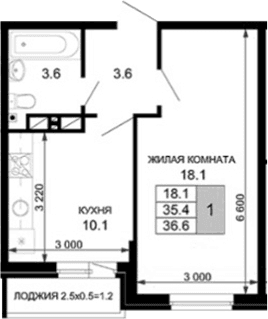 Продается 1-комн. квартира, 35.4 м²
