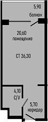 Продается 1-комн. квартира, 30.4 м²