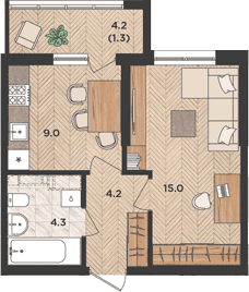 Продается 1-комн. квартира, 32.5 м²