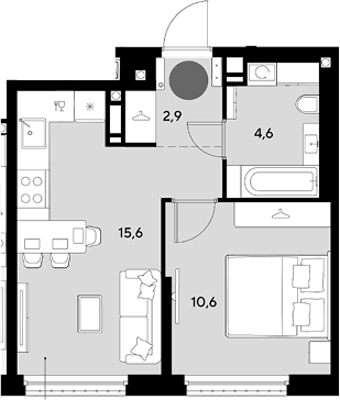 Продается 2-комн. квартира, 33.7 м²