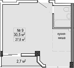 Продается 1-комн. квартира, 30.5 м²