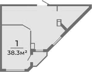 Продается 1-комн. квартира, 38.3 м²