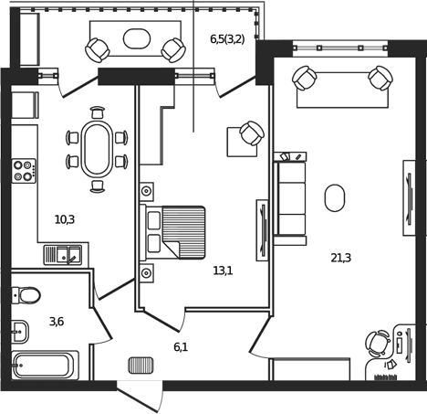Продается 2-комн. квартира, 54.4 м²