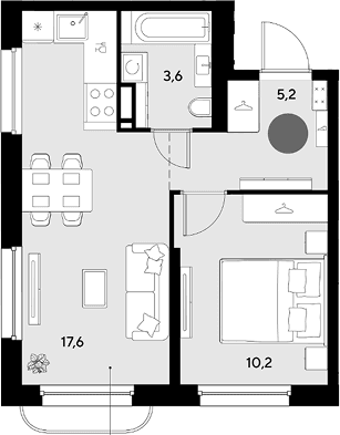 Продается 2-комн. квартира, 36.6 м²