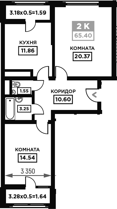 Продается 2-комн. квартира, 62.17 м²