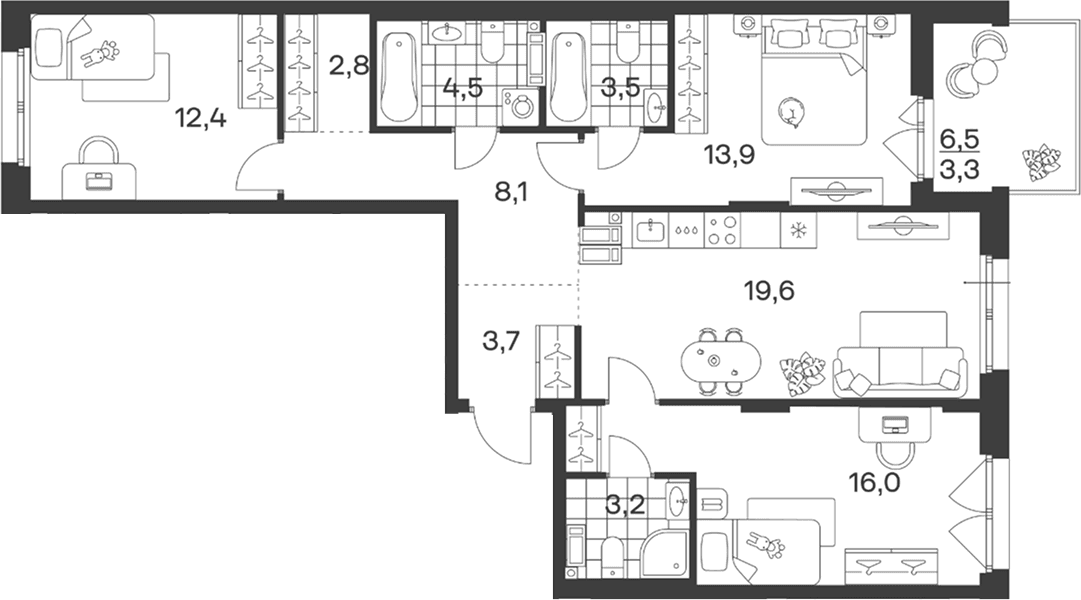 Продается 4-комн. квартира, 87.7 м²