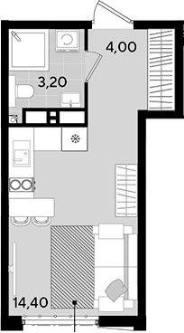 Продается 1-комн. квартира, 21.6 м²