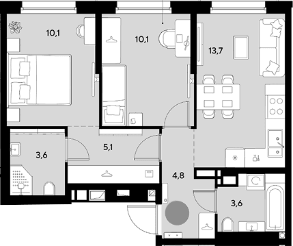 Продается 2-комн. квартира, 51 м²