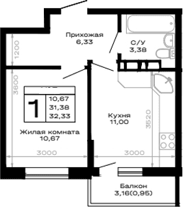 Продается 1-комн. квартира, 31.38 м²