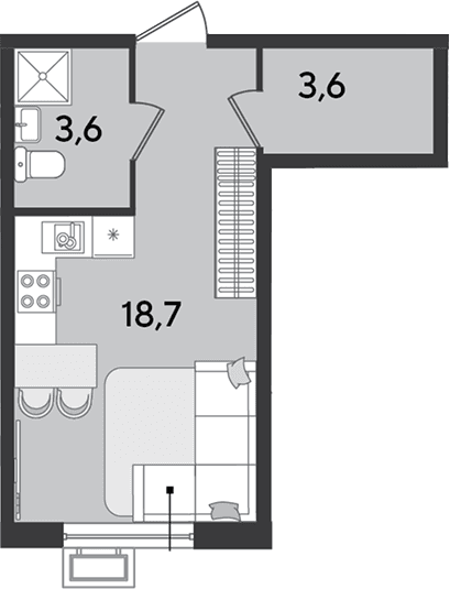Продается 1-комн. квартира, 25.9 м²