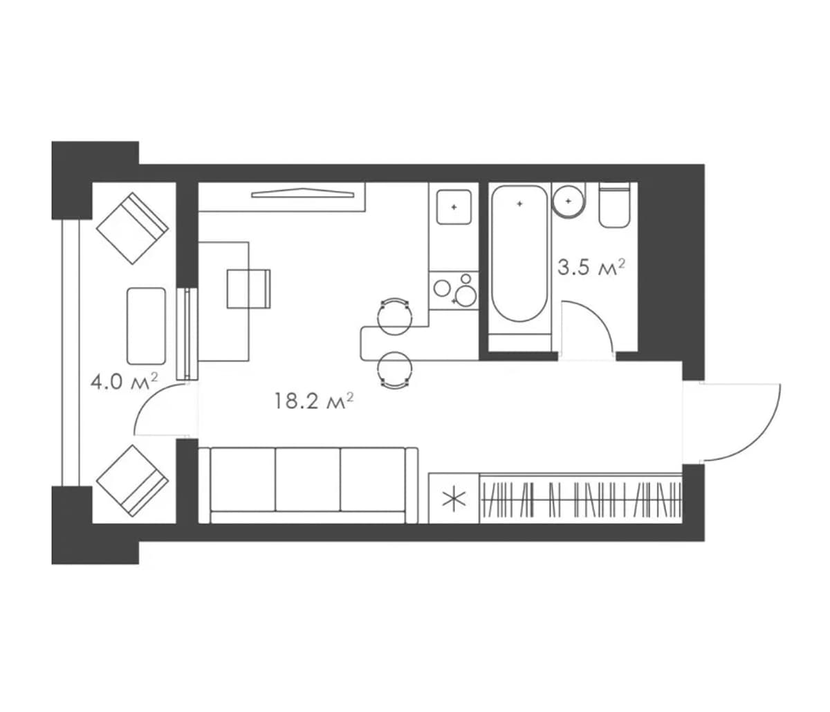 Продается 1-комн. квартира, 21.7 м²