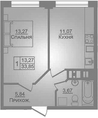 Продается 1-комн. квартира, 33.9 м²