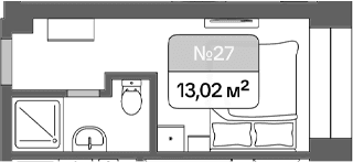 Продается 1-комн. квартира, 13.02 м²