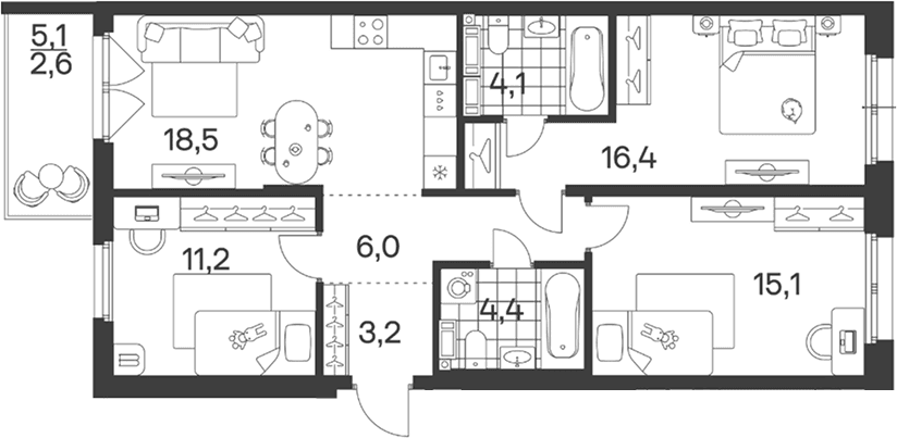 Продается 4-комн. квартира, 78.9 м²