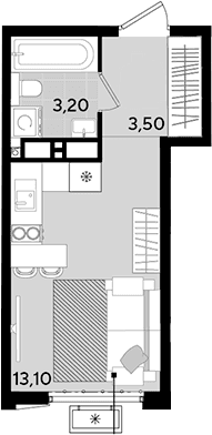 Продается 1-комн. квартира, 19.8 м²