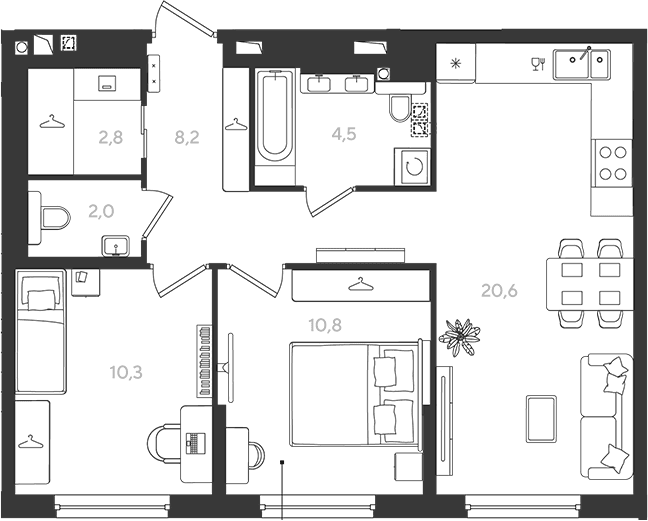 Продается 2-комн. квартира, 59.2 м²