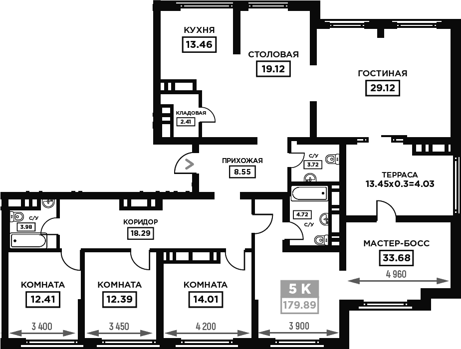 Продается 5-комн. квартира, 175.86 м²