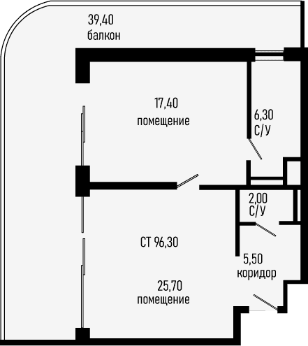 Продается 1-комн. квартира, 58.95 м²