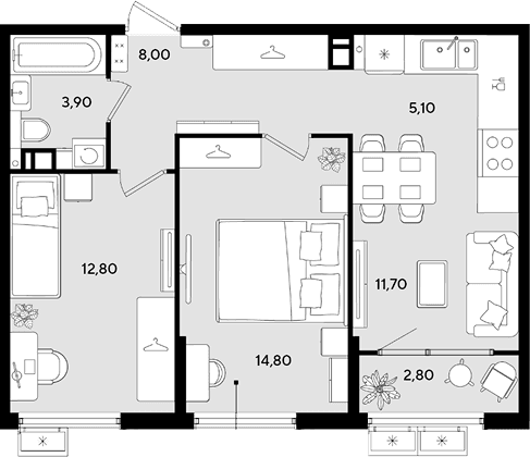 Продается 3-комн. квартира, 56.3 м²