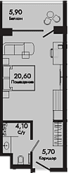 Продается 1-комн. квартира, 30.4 м²