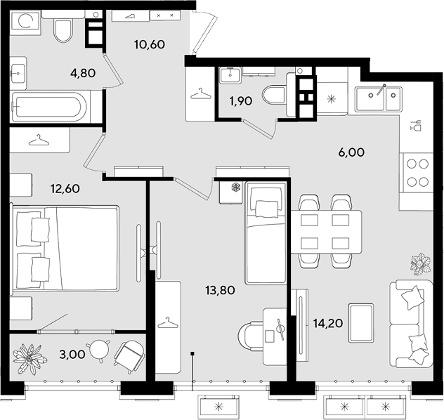 Продается 3-комн. квартира, 63.9 м²