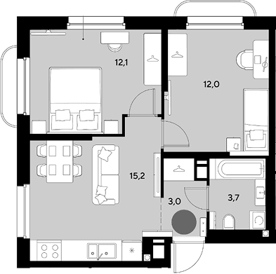 Продается 3-комн. квартира, 46 м²