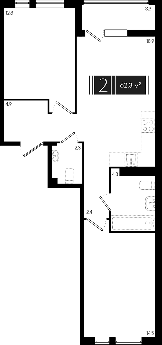 Продается 3-комн. квартира, 59 м²
