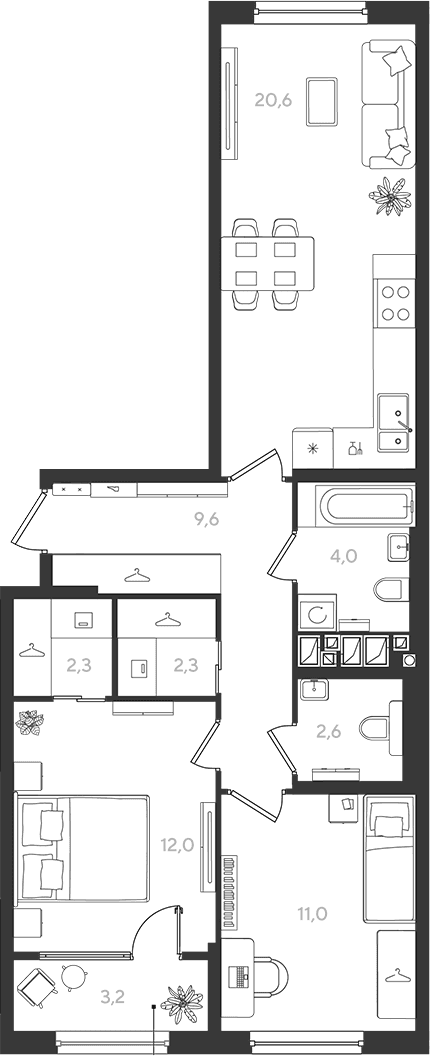 Продается 2-комн. квартира, 64.4 м²