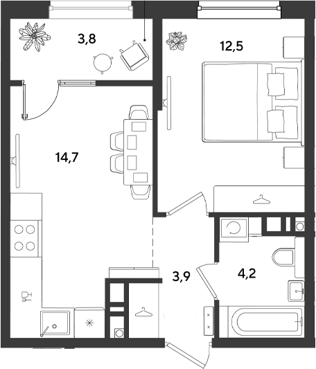Продается 1-комн. квартира, 35.3 м²