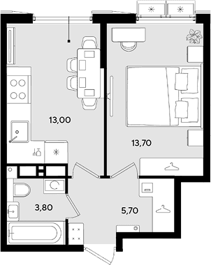 Продается 1-комн. квартира, 36.2 м²