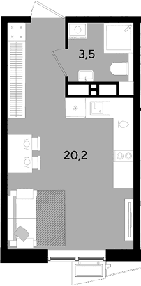 Продается 1-комн. квартира, 23.7 м²