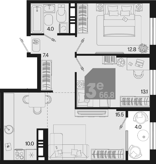 Продается 3-комн. квартира, 62.8 м²