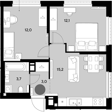 Продается 3-комн. квартира, 46 м²